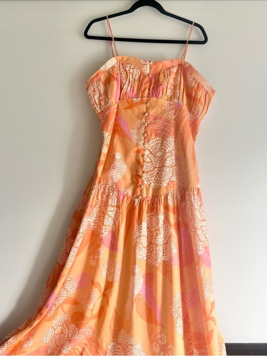 FARM Rio Dresses & Skirts - FARM Rio x Anthropologie Linen Blend Strapless Drop-Waist Maxi Dress Size XL
